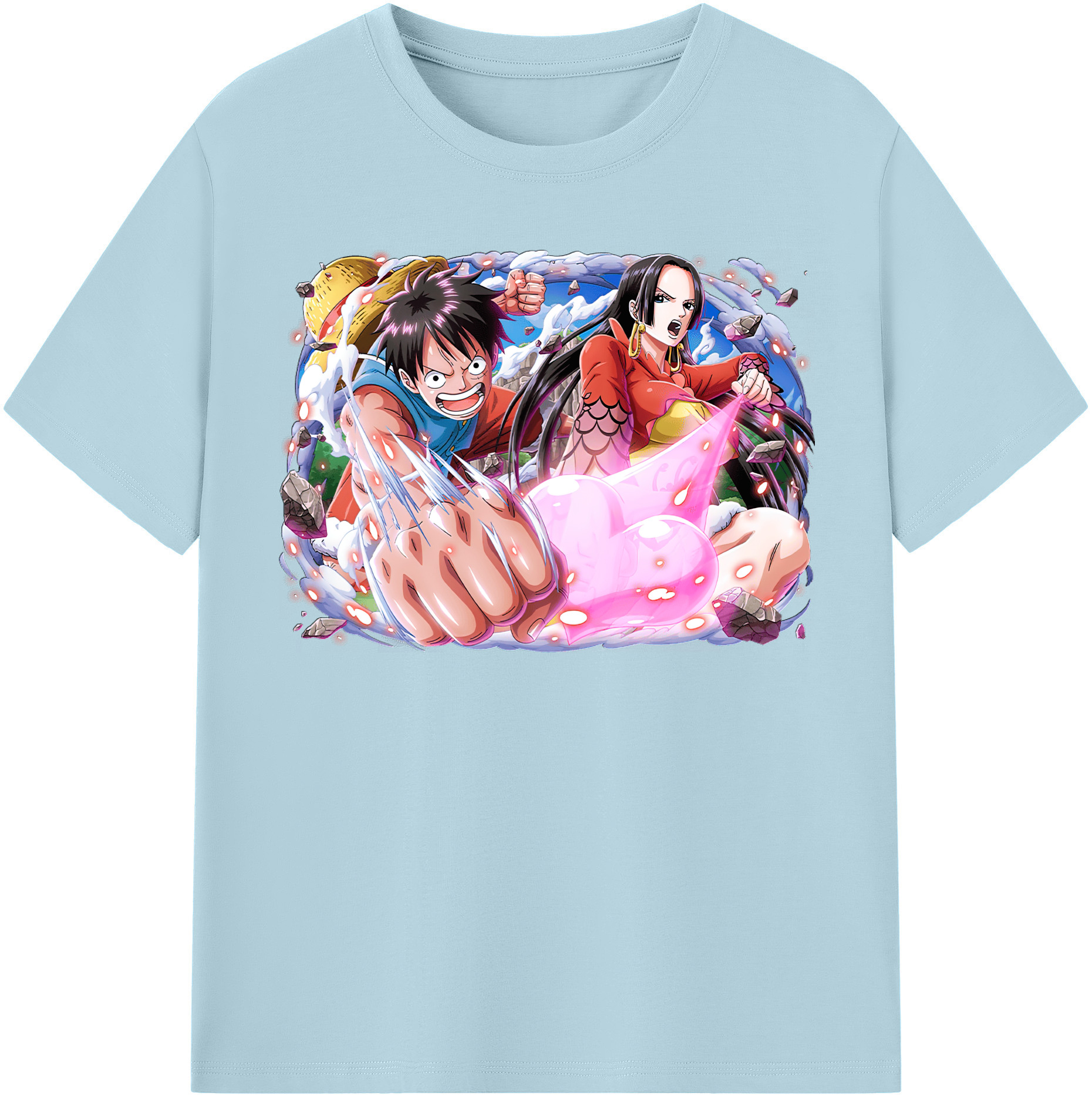 ワンピース モンキー・D・ルフィ ONE PIECE Monkey D. Luffy 綿100％半袖Tシャツ（フロントプリント）